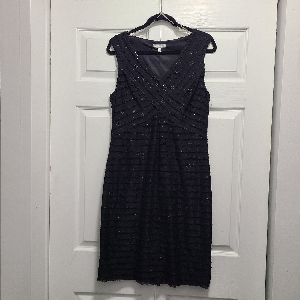 Fashion Bug sparkly tiered ruffles size‎ 10 little black dress